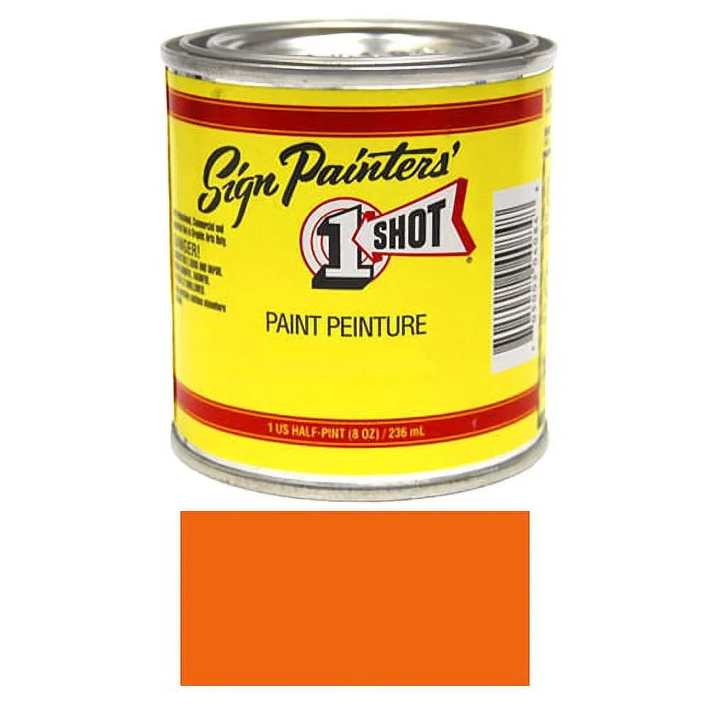 1/2 Pint 1 Shot ORANGE Paint Lettering Enamel Pinstriping & Graphic Art