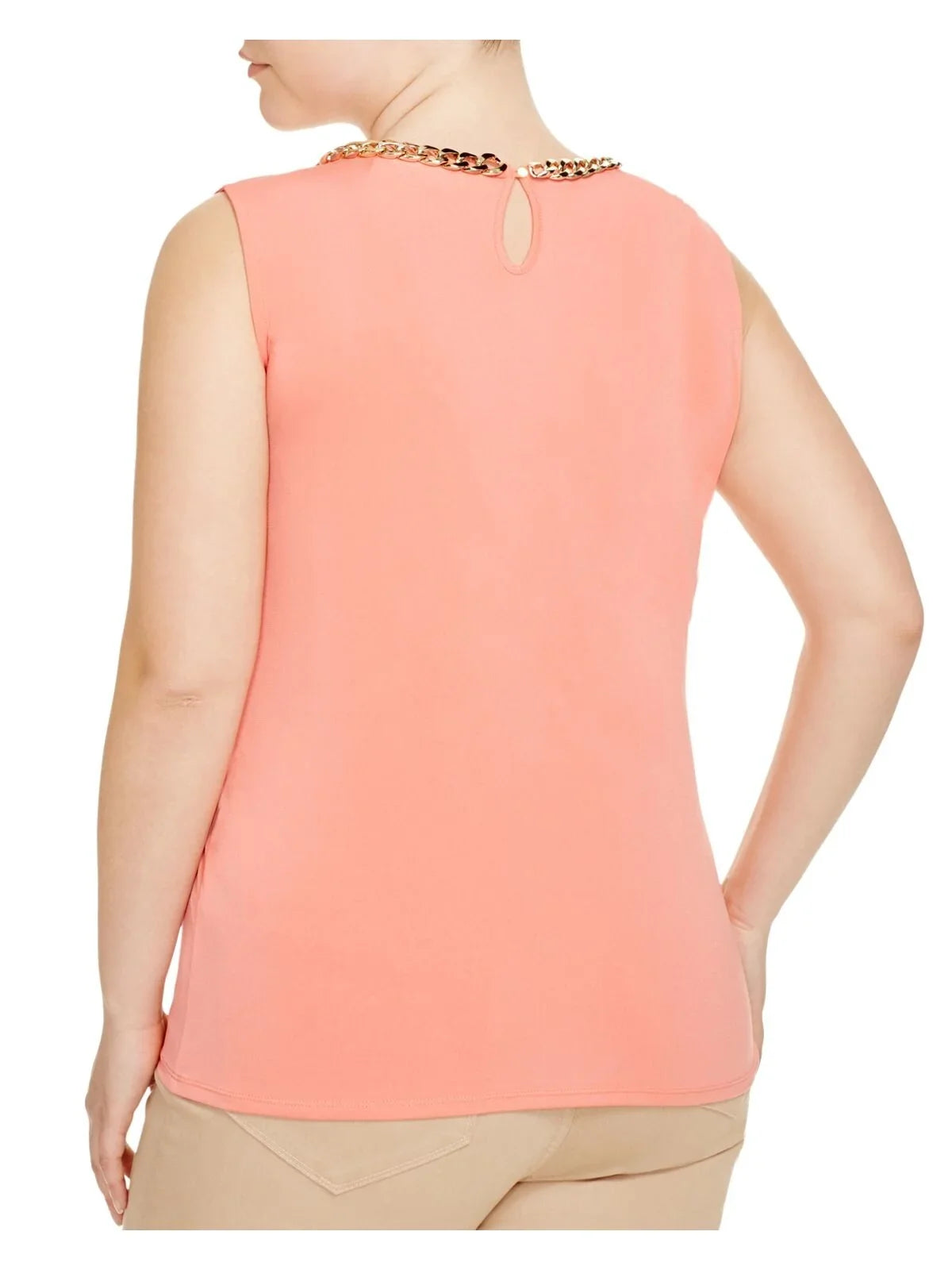 CALVIN KLEIN Womens Pink Sleeveless Round Neck Tank Top Plus 2X