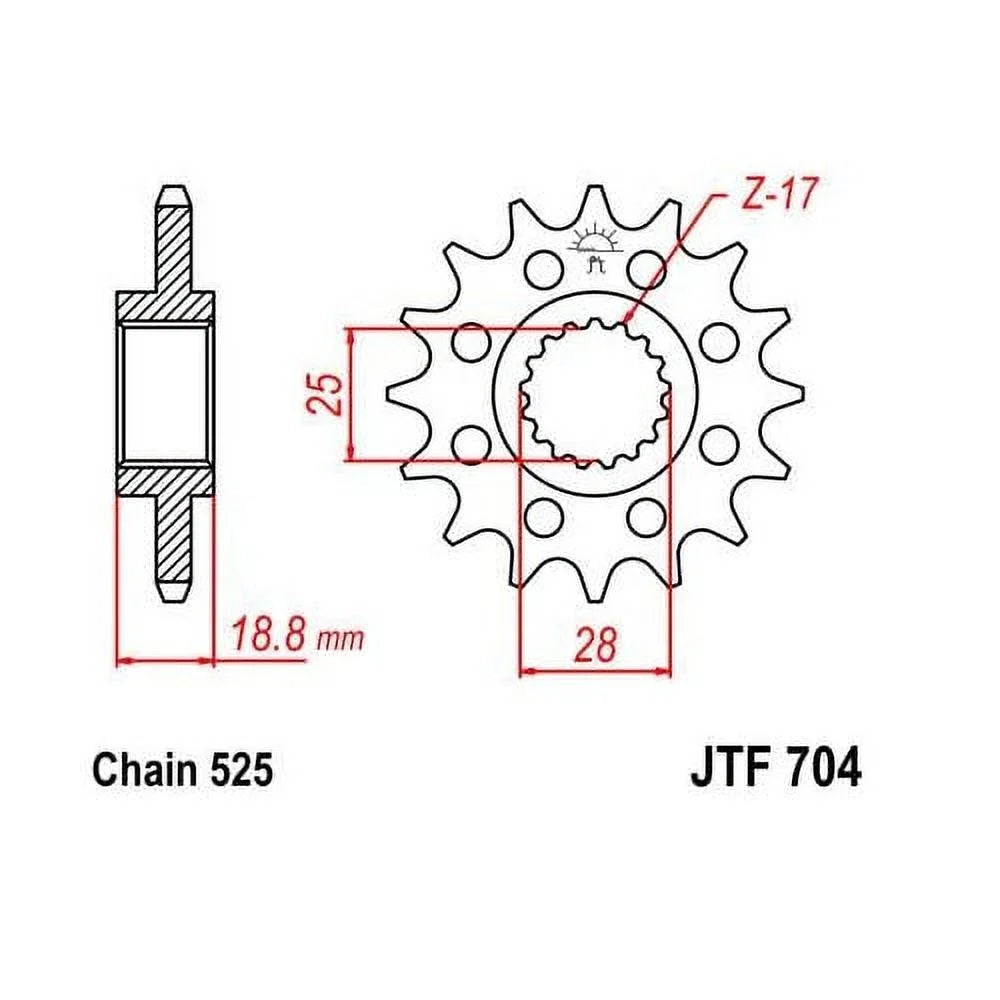 JT Steel Front Sprocket 17T for Street F800 GS 2009-2012