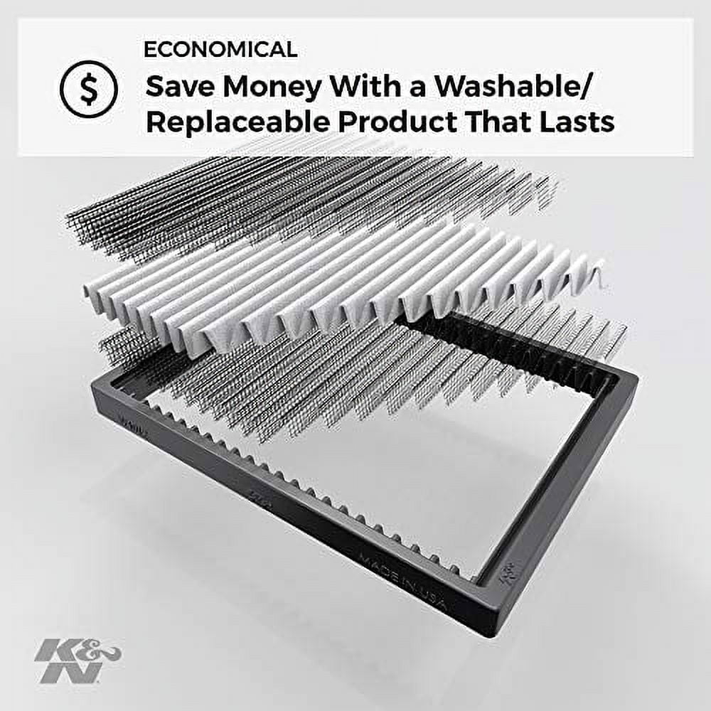 K&N Cabin Air Filter: Washable and Reusable: Designed For Select 2008-2018 Dodge/Chrysler (Grand Caravan, Town & Country Van, Cargo Van) Vehicle Models, VF2038