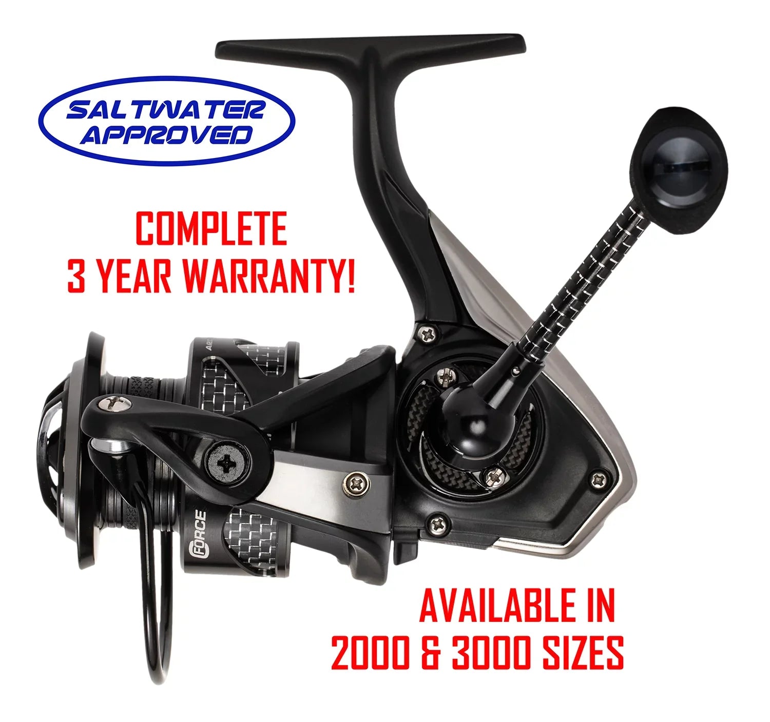 Ardent C Force Spinning Reel, 3000 size. 5.2:1 Gear Ratio