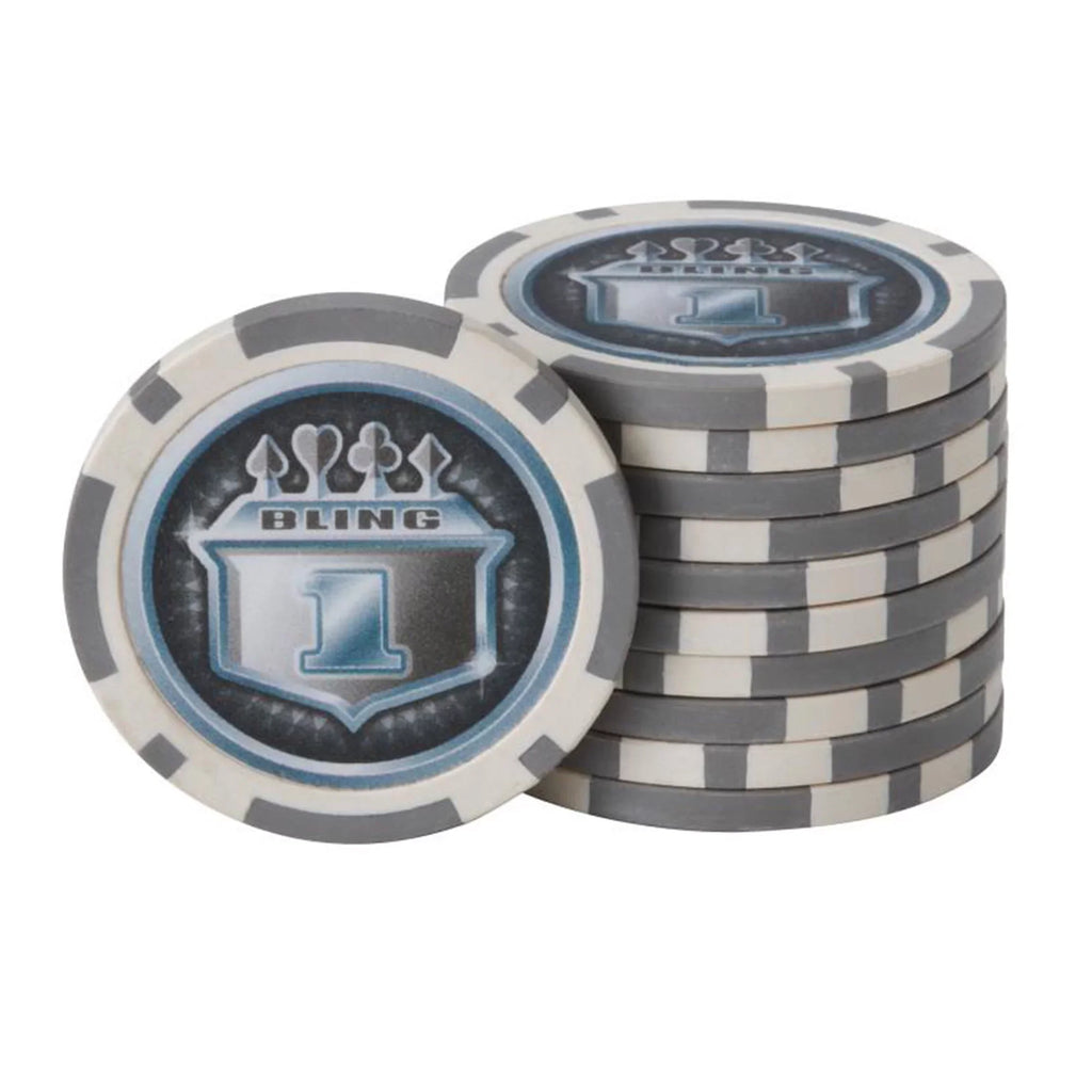 Fat Cat 55-0655 Bling Texas Hold Em 500 Count Clay Poker Chip Set w/ Case