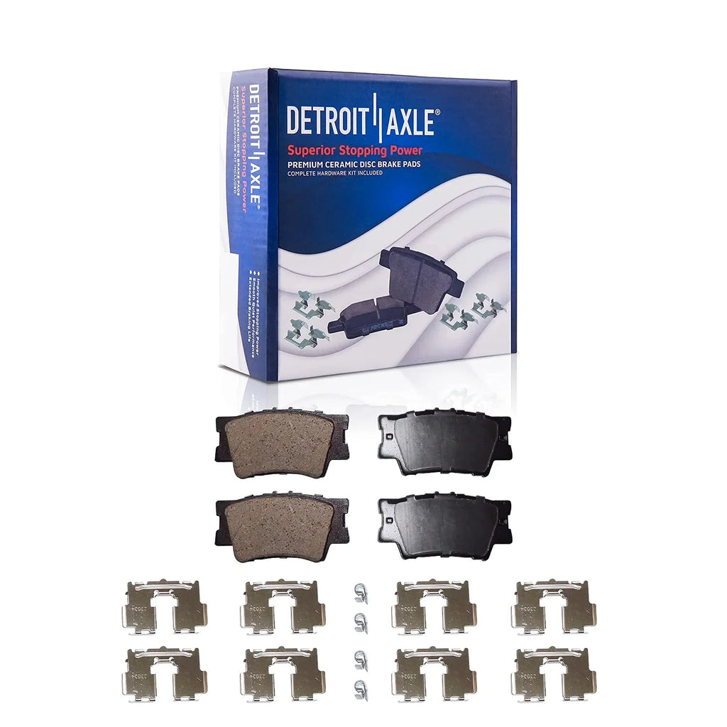 Detroit Axle - Brake Kit for 2012-2017 Camry 2013-2018 Avalon Lexus ES350 ES300h Drilled & Slotted Disc Brake Rotors 2014 2015 2016 Ceramic Brakes Pads Front & Rear Replacement
