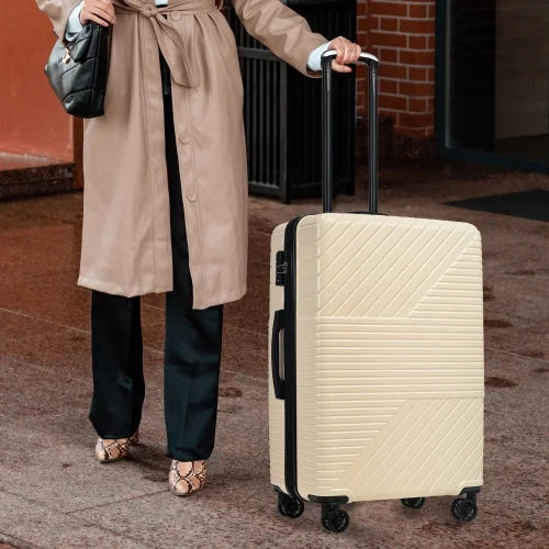 Zateety Hardshell Luggage Sets 3 Piece double spinner 8 wheels Suitcase with TSA Lock Mass 20''24''28''