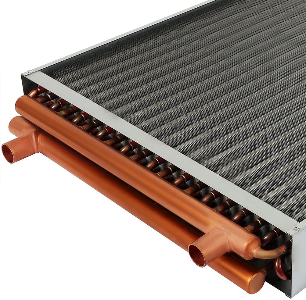 20" x 20" Water to Air Heat Exchanger with 1" Copper Ports Perfectly with Outdoor Furnace Ideal for Residential HVAC System