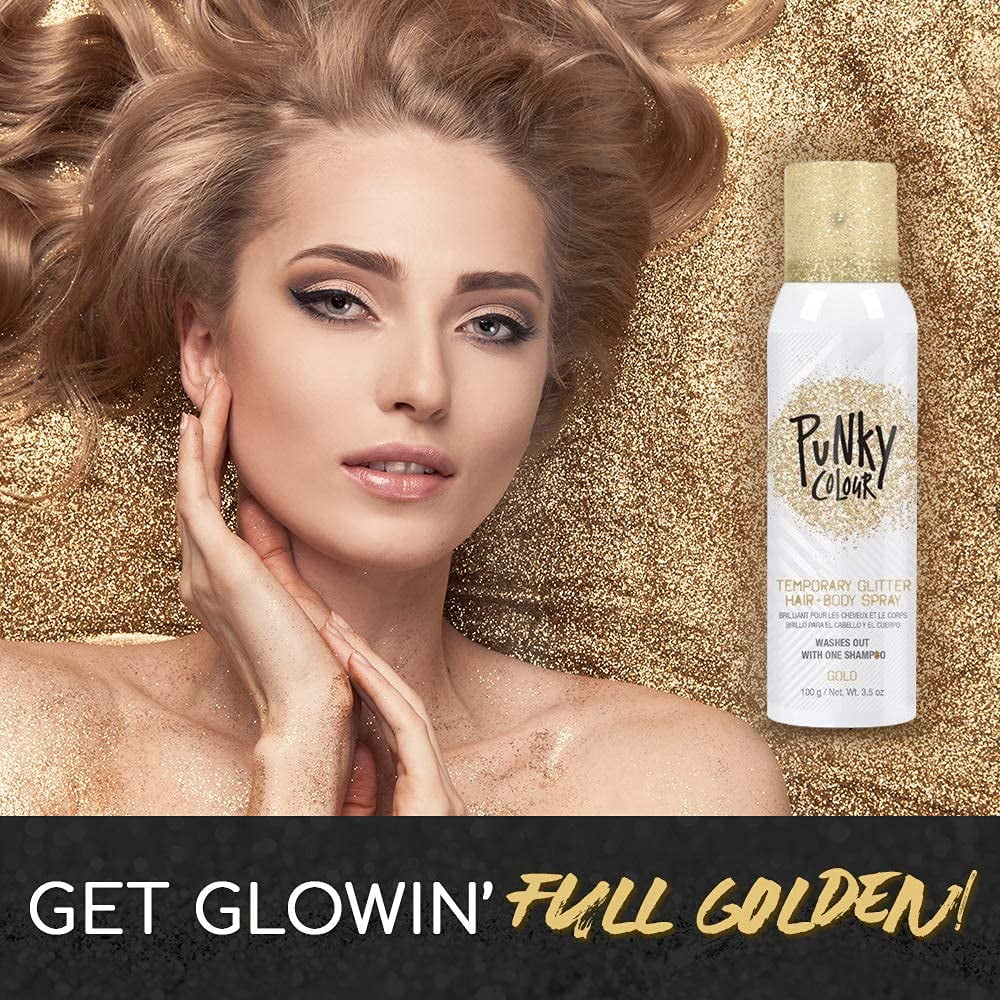 Punky Temporary Hair Highlight Spray Gold Gittle 3.5oz (3 Pack)