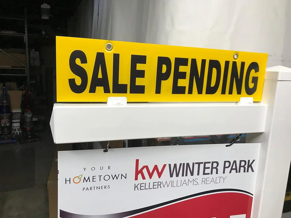 5 Pack SALE PENDING Yellow Sign 6” X 24" (SALE PENDING) Pre-Printed Double Sides Wrinkled Plastic 4Mm, Sign Board 4Mmthick, ***Sign , Metal Sign & Sign Post Not Included, Ship Same D