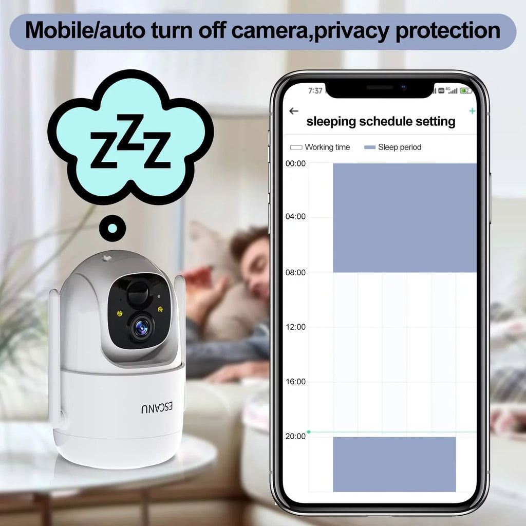 PTZ Solar WiFi Security Camera with , Color Night Vision, 360 View, Waterproof, Alarm - Rechargeable Battery