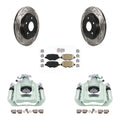 Transit Auto Rear Disc Brake Coated Caliper Drilled Slotted Rotors And Ceramic Pads Kit For 2012 Ram C/V With Single Piston Front From 03 24 12 KCD-101643N