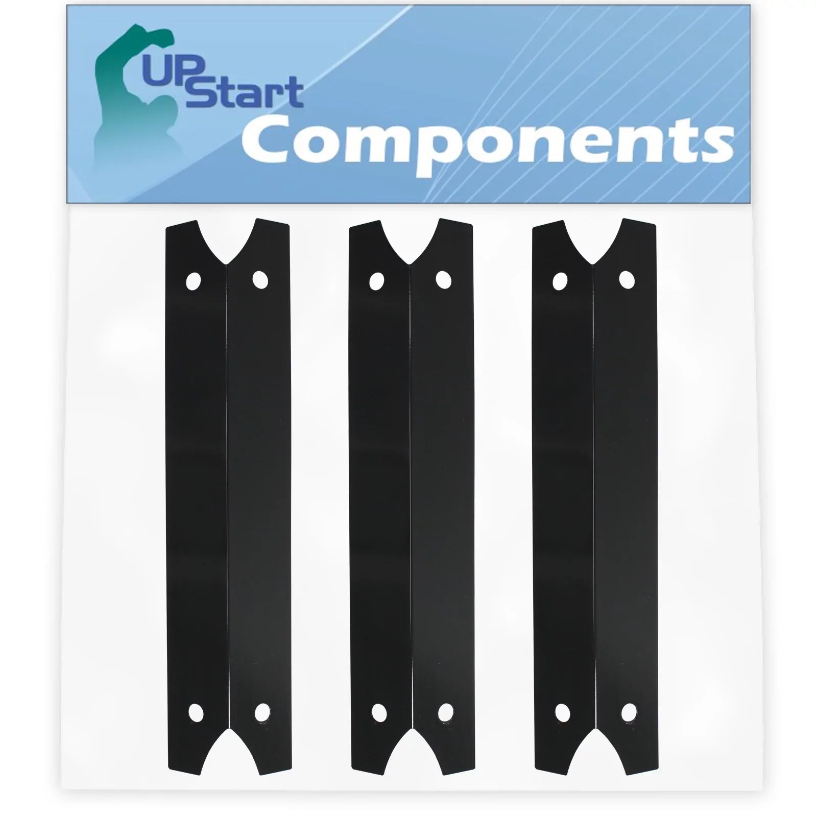 3-Pack BBQ Grill Heat Shield Plate Tent Replacement Parts for Charmglow 8106330B - Compatible Barbeque Porcelain Steel Flame Tamer, Flavorizer Bar, Vaporizer Bar, Burner Cover 17 3/4"