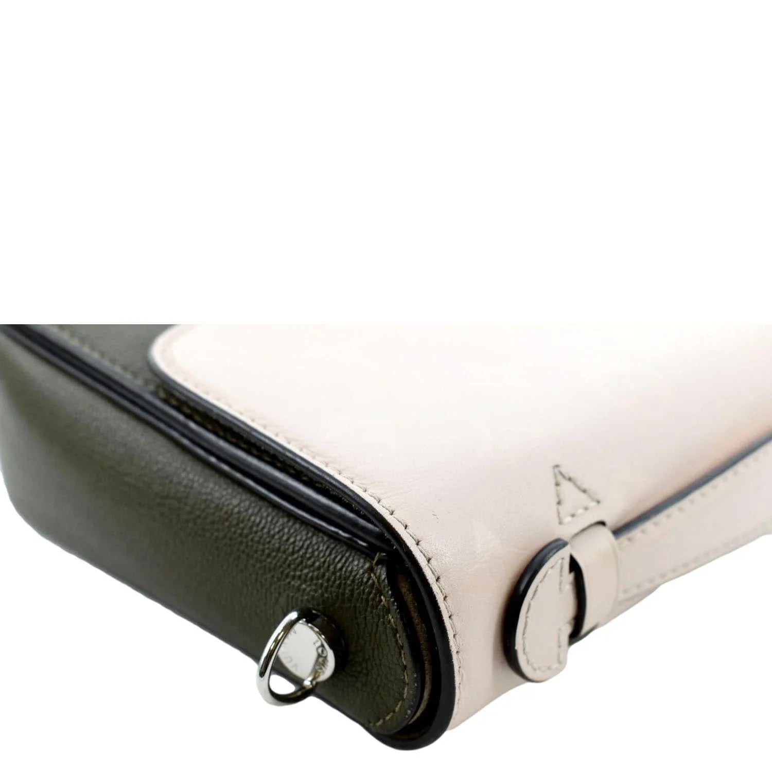 Pre-owned LOUIS VUITTON Very Calfskin Leather Saddle Shoulder Bag Khaki Green
