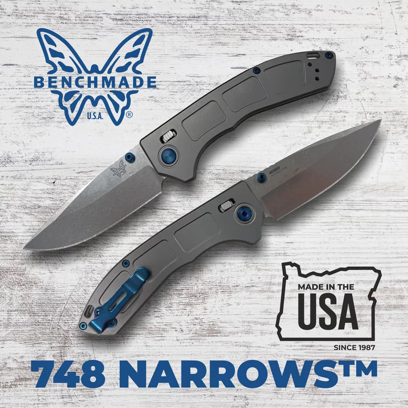 Benchmade 748 Narrows 3.43-Inch M390 Steel Blade Titanium Handle Folding Knife