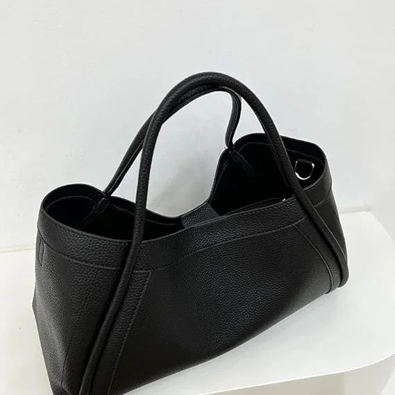 Namzi Large Capacity Work Vegan Leather Tote Bags,Genuine Leather Shoulder Tote Bag for Women,Slouchy Oversized Bag（White）