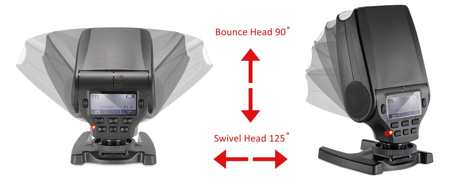 Alpha A6000/A6300/A6500 Bounce, Swivel Head Compact Multi-Function Flash (Multi-Interface)