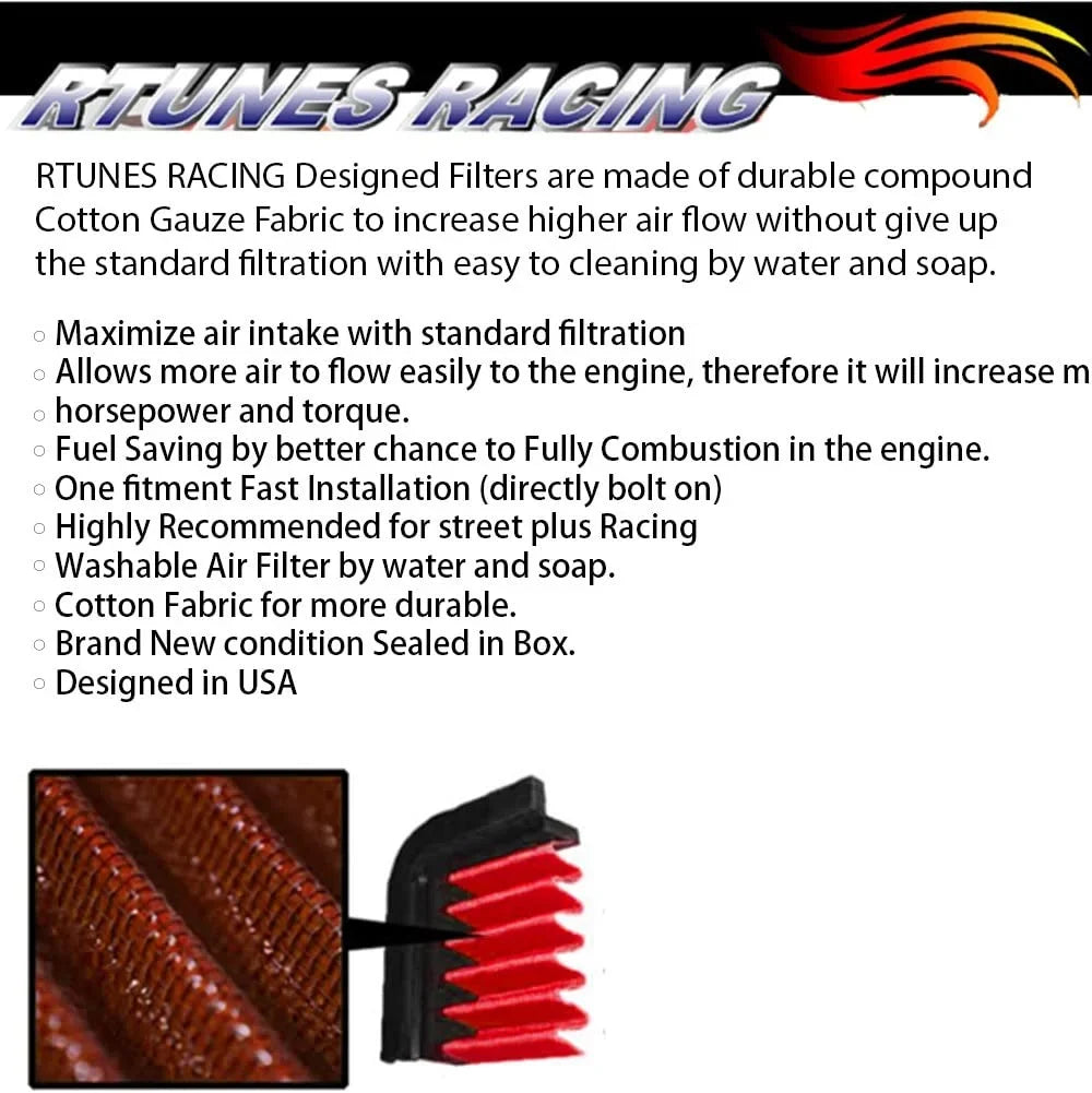 Rtunes Racing Short Ram Air Intake Kit + Filter Combo Dark Compatible For 03-10 Dodge Dakota 3.7L 4.7L â€¦
