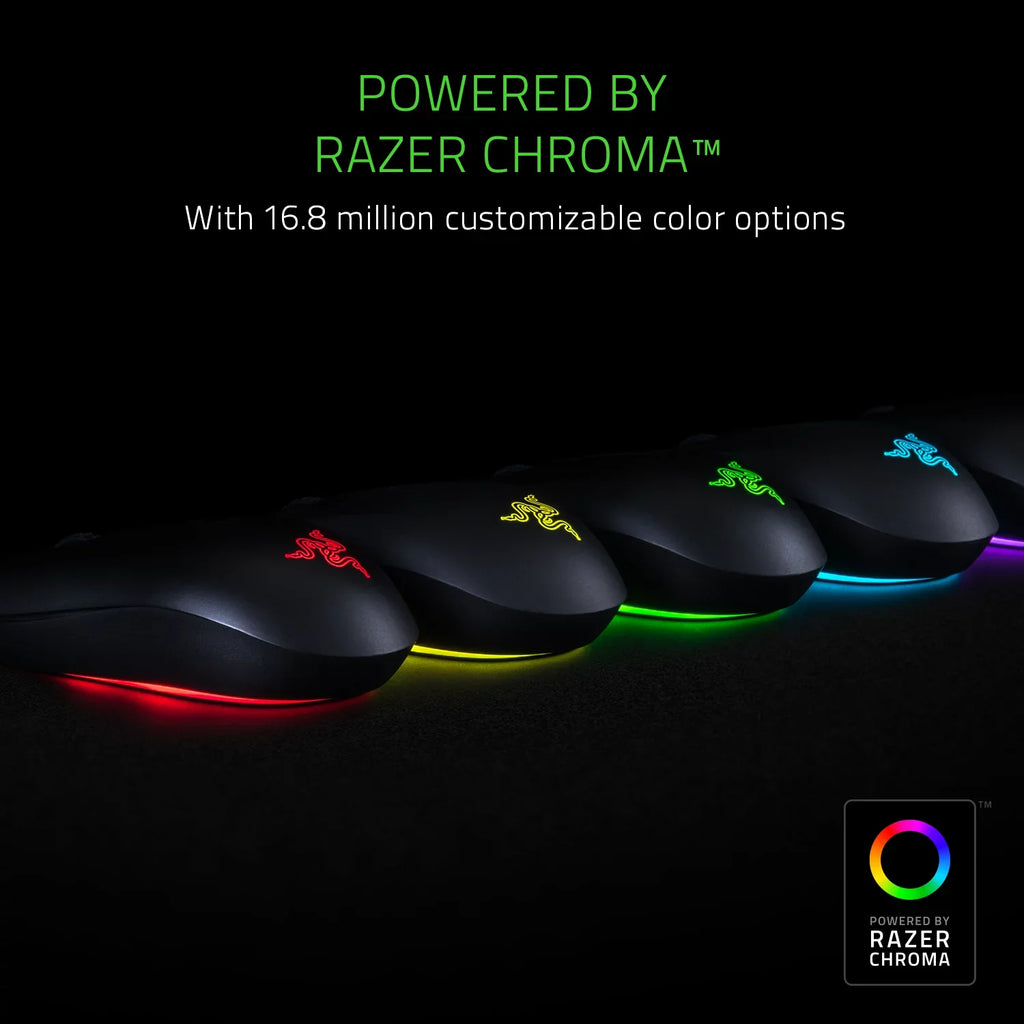 Razer Abyssus Essential: True 7,200 DPI Optical Sensor - 3 Hyperesponse Buttons - Powered by Razer Chroma - Ambidextrous Ergonomic Gaming Mouse
