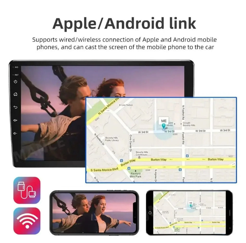 2+32G for Honda Accord 2003 to 2007 Wireless Carplay Android Auto Mirror Link 10.1'' Touchscreen Car Stereo Radio Android 13 Bluetooth GPS Wifi Hifi, AHD Backup Camera