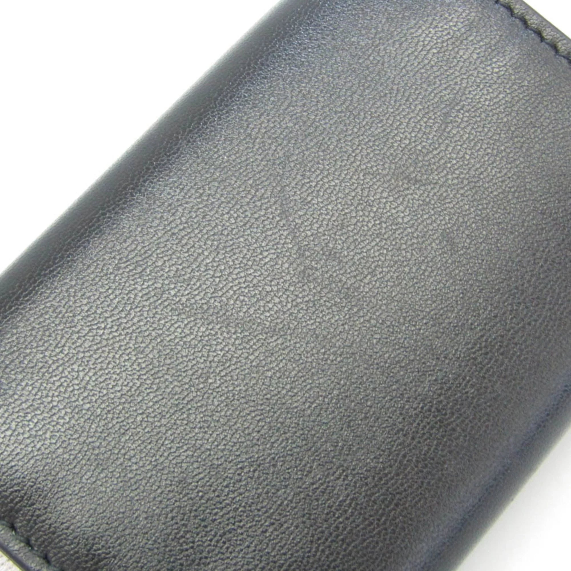 Pre-Owned Balenciaga Cache Mini 593813 Men,Women Leather Wallet (tri-fold) Jet (Good)