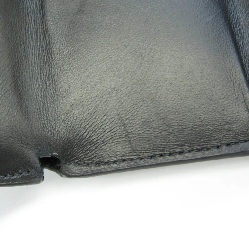 Pre-Owned Balenciaga Cache Mini 593813 Men,Women Leather Wallet (tri-fold) Jet (Good)