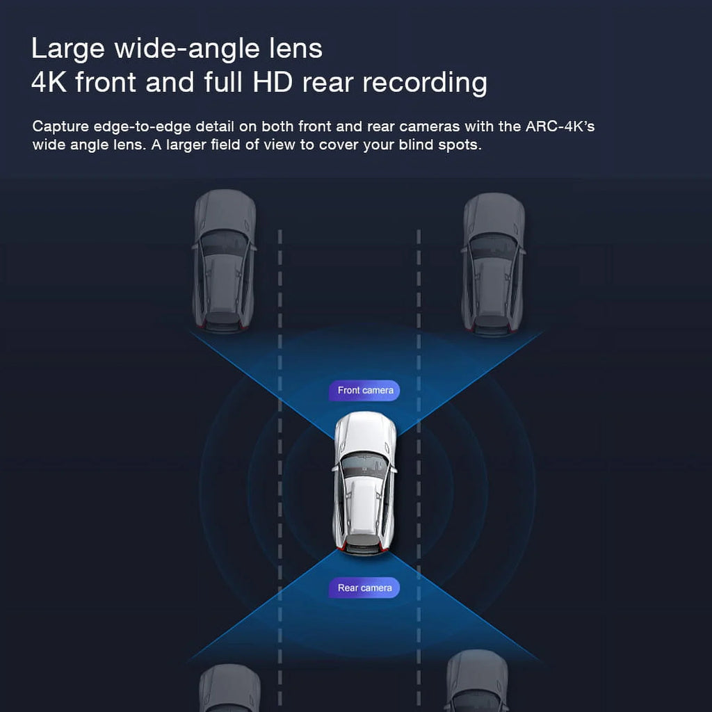GRDIAN Arc4K 10" Rear-View Mirror Camera, Dual-Channel Front and Rear, Touchscreen, Parking Mode, Seamless Magnetic Mount Design