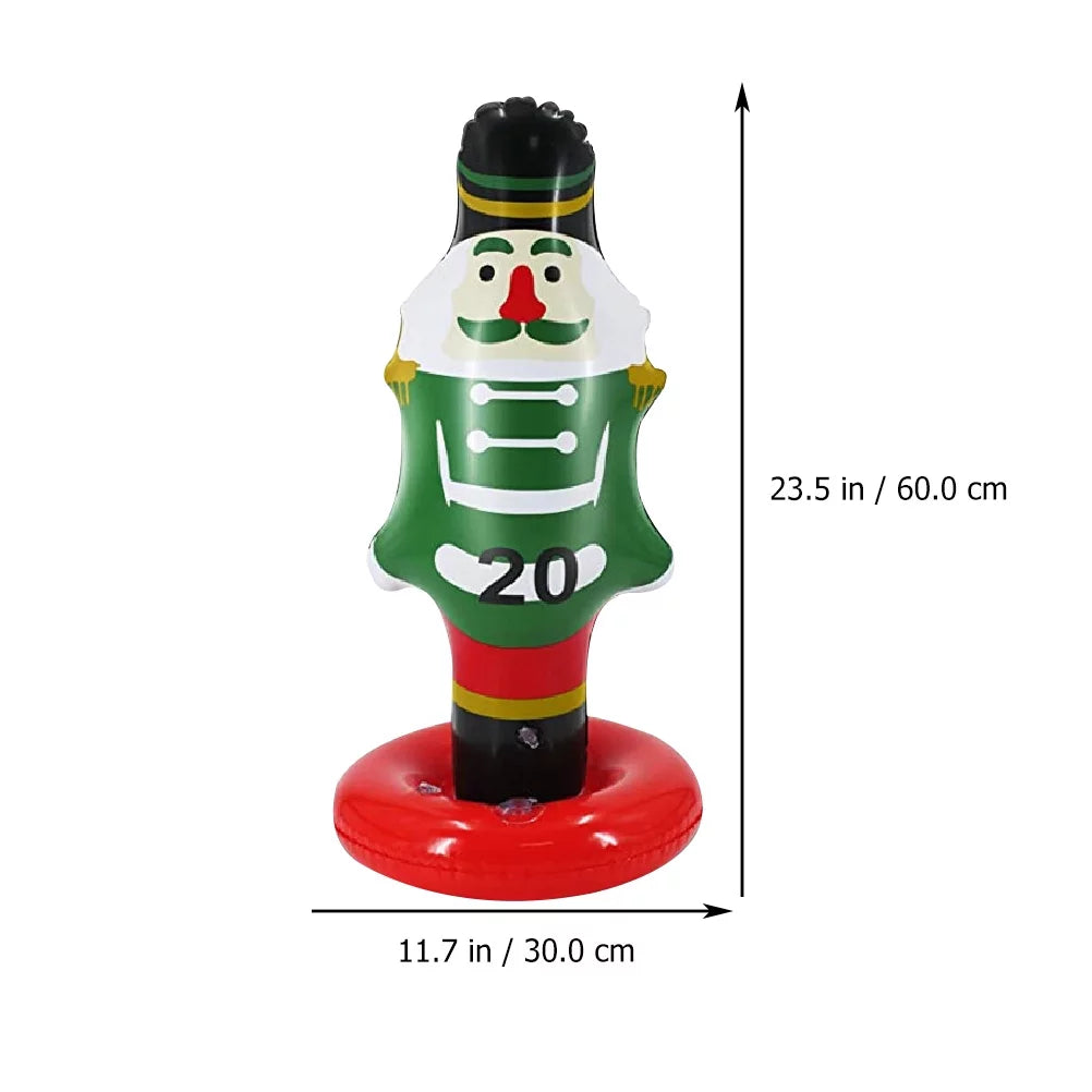 NUOLUX Christmas Nutcrackers Ring Toss Christmas Party Games Toys Inflatable Ring Toss