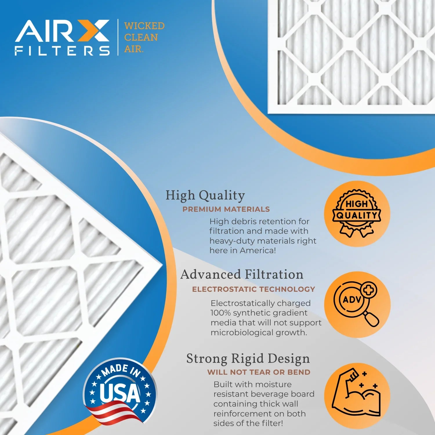 20x24x1 Air Filter MERV 11 Comparable to MPR 1000, MPR 1200 & FPR 7 Electrostatic Pleated Air Conditioner Filter 4 Pack HVAC Premium USA Made 20x24x1 Furnace Filters by AIRX FILTERS WICKED CLEAN AIR.