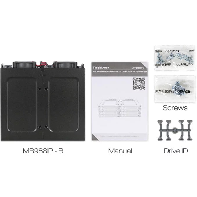 ICY RD MB998IP-B 8x2.5 MiniSAS HD HDD SSD in 1 x 5.25 bay Hot Swap Backplane