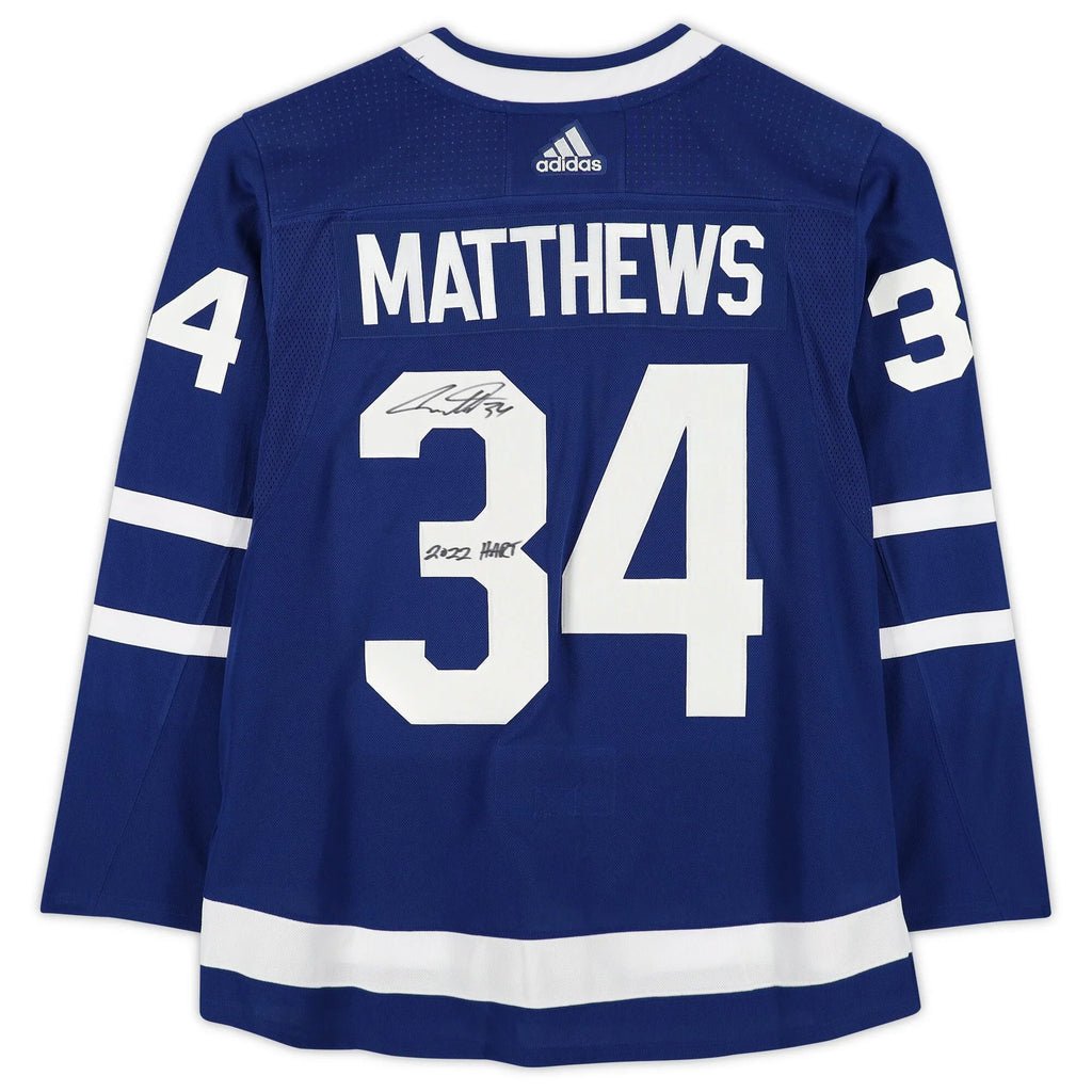 Auston Matthews Blue Toronto Maple Leafs Autographed 2022 Hart Trophy Winner Authentic Jersey with ''2022 Hart''