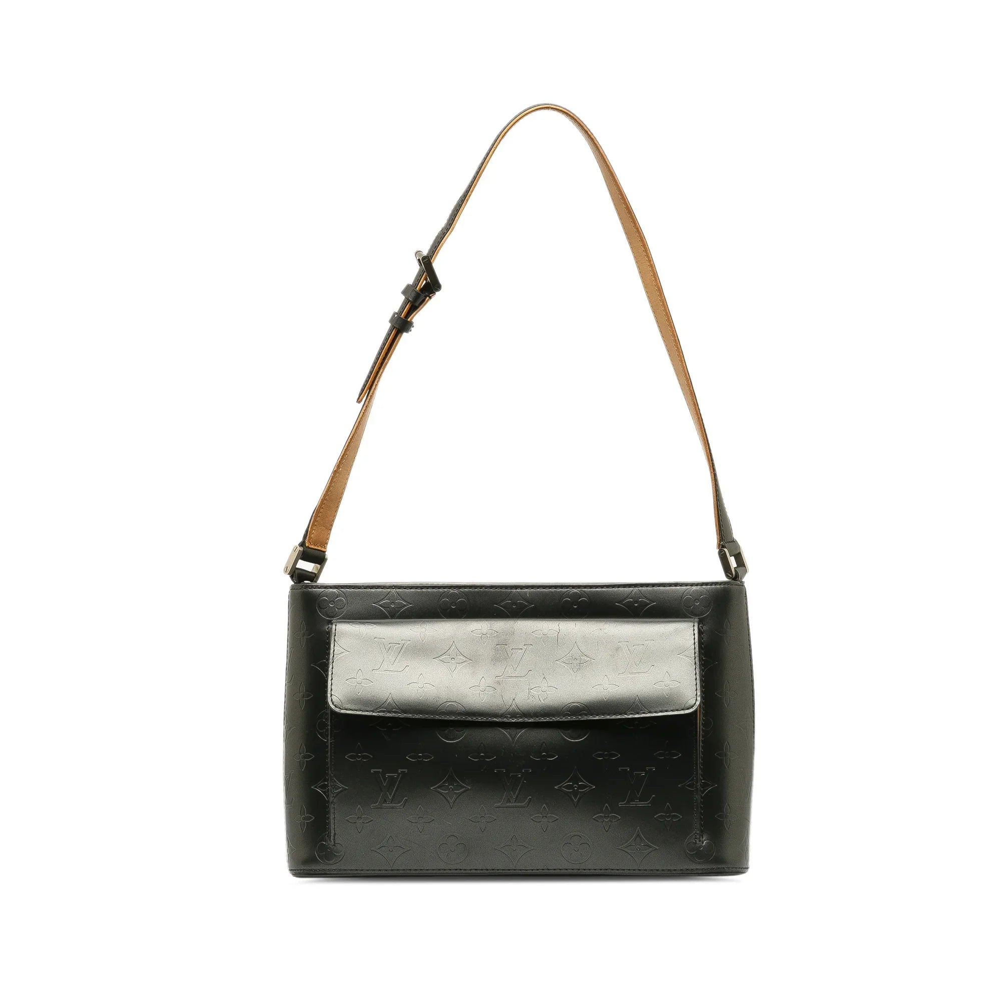 Pre-Owned Authenticated Louis Vuitton Monogram Mat Alston Calf Leather Gray Shoulder Bag Unisex (Good)