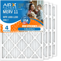 14x24x1 Air Filter MERV 11 Comparable to MPR 1000, MPR 1200 & FPR 7 Electrostatic Pleated Air Conditioner Filter 4 Pack HVAC Premium USA Made 14x24x1 Furnace Filters by AIRX FILTERS WICKED CLEAN AIR.