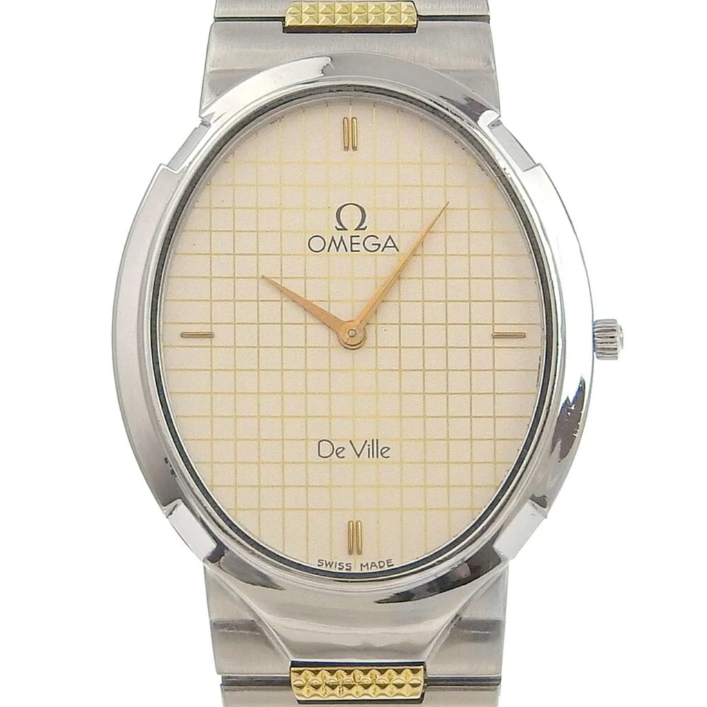 Pre-Owned De Ville Watch Stainless Steel Swiss Made Silver/Gold Quartz Silver Dial Boys (Fair)