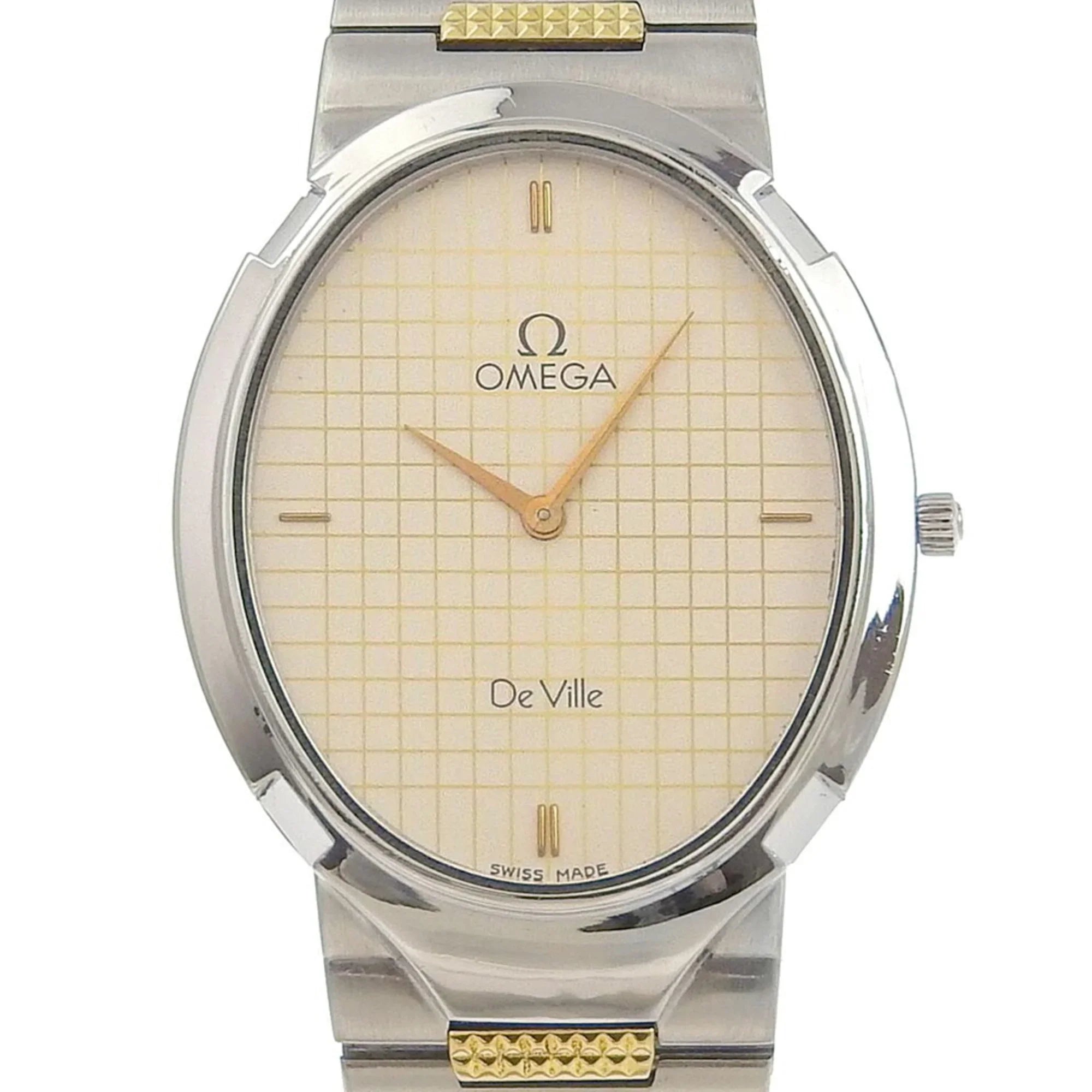 Pre-Owned De Ville Watch Stainless Steel Swiss Made Silver/Gold Quartz Silver Dial Boys (Fair)