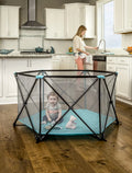Regalo My Play® Portable Play Yard Indoor and Outdoor, Washable, Aqua, 6-Panel, Unisex