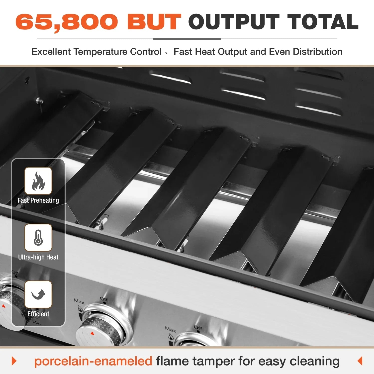 Summit Living 6 Burner Propane Gas Grill with Side Burner Stainless Steel BBQ Grill