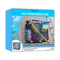Essentially Yours Pool Floats, Balls, Toys and Equipment Rolling Mesh Organizer Storage Bin, Large, (35" W x 25.4" L x 37.5" H), Blue / White Style 455102