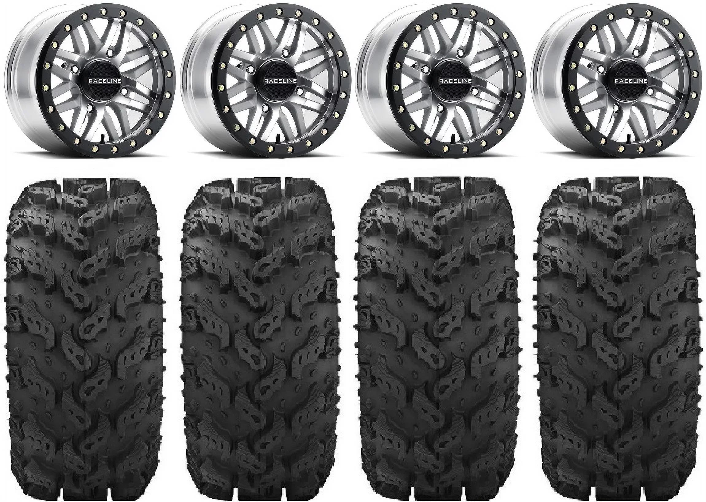 Raceline Ryno Bdlk 14" Mh Wheels 30" Reptile Tires Kawasaki Mule Pro FXT