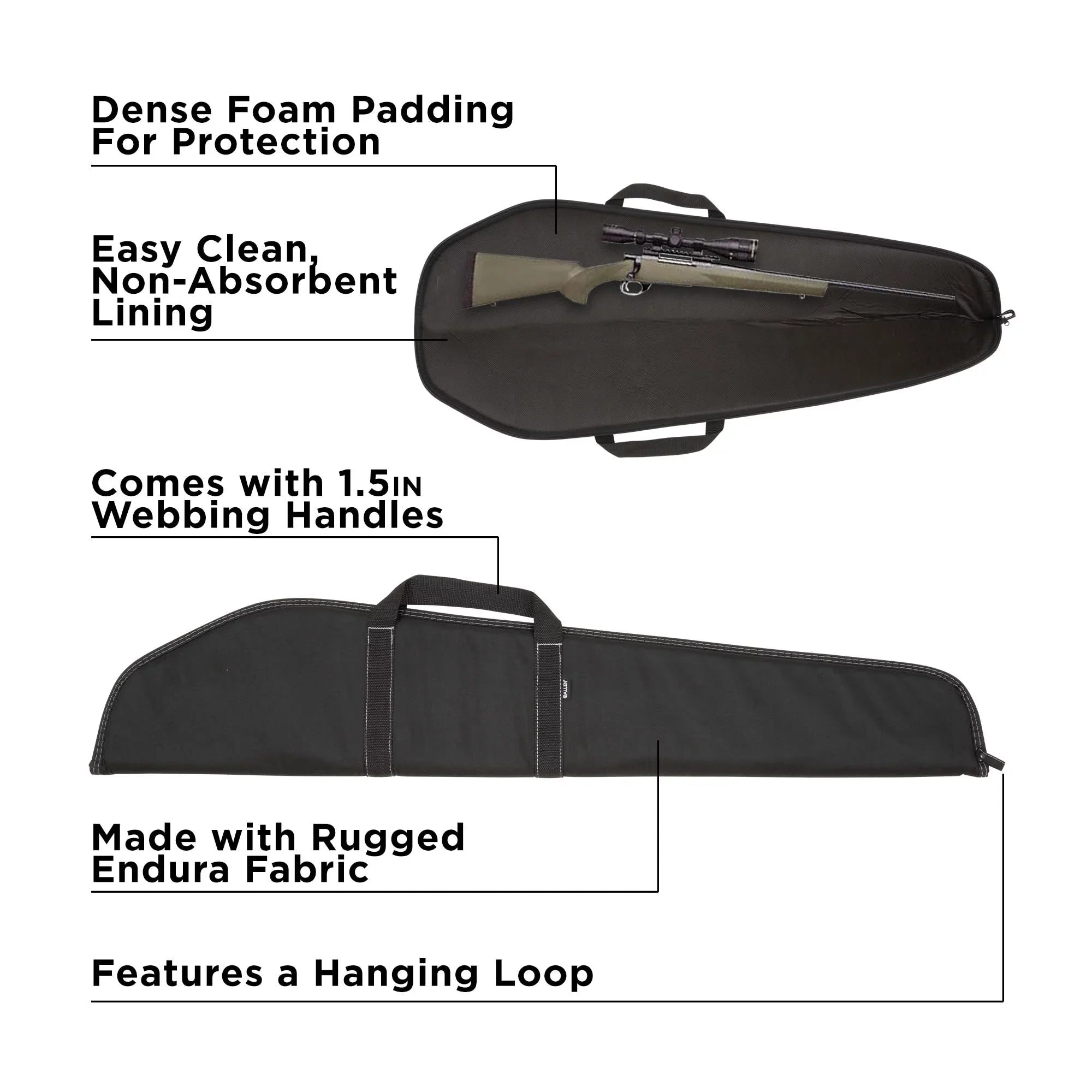 Allen Company Durango 46" Rifle Soft Case, Ebony Polyester, 602-46