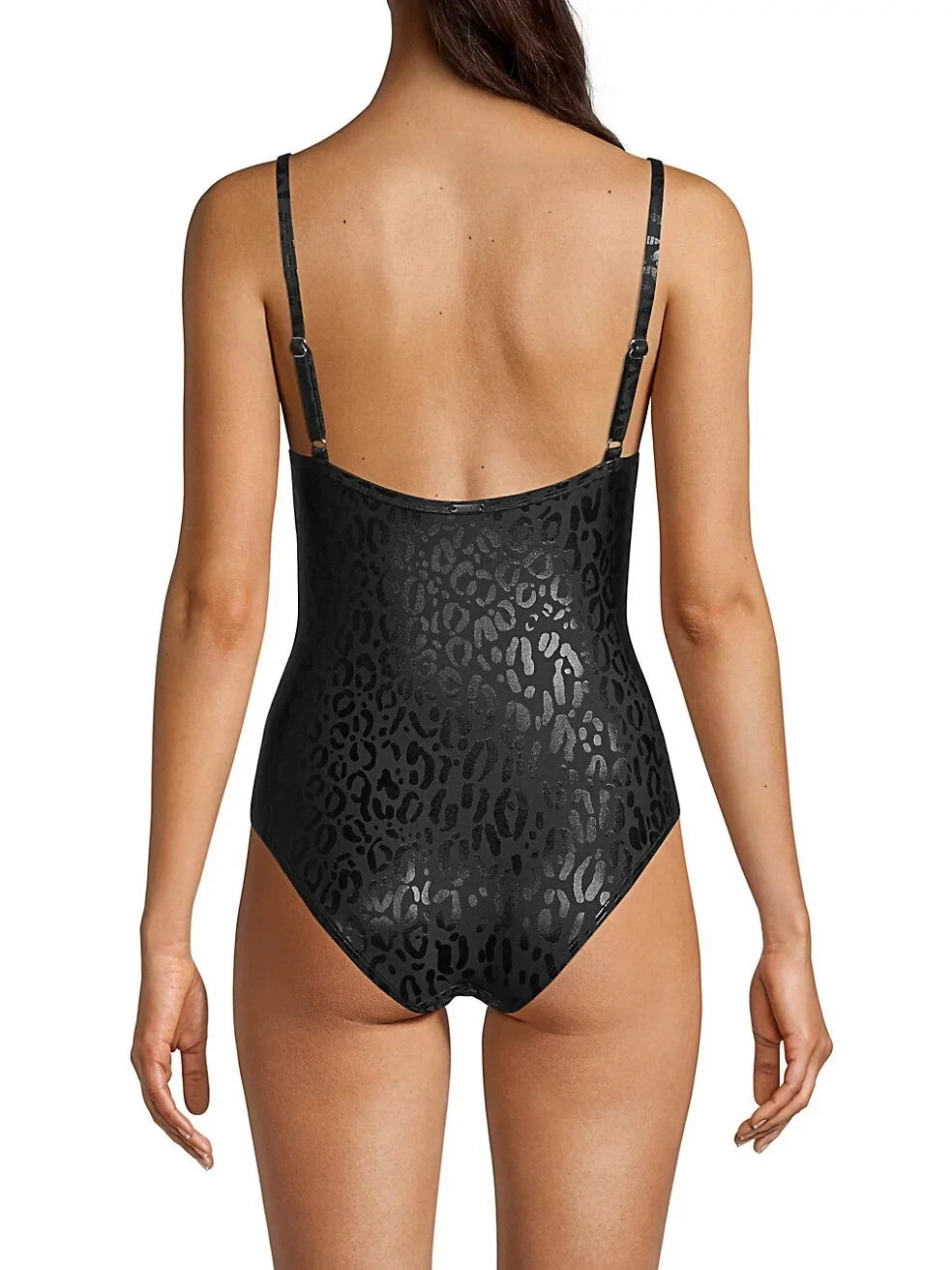 DKNY Dark Leopard-Print One-Piece Swimsuit, US Small
