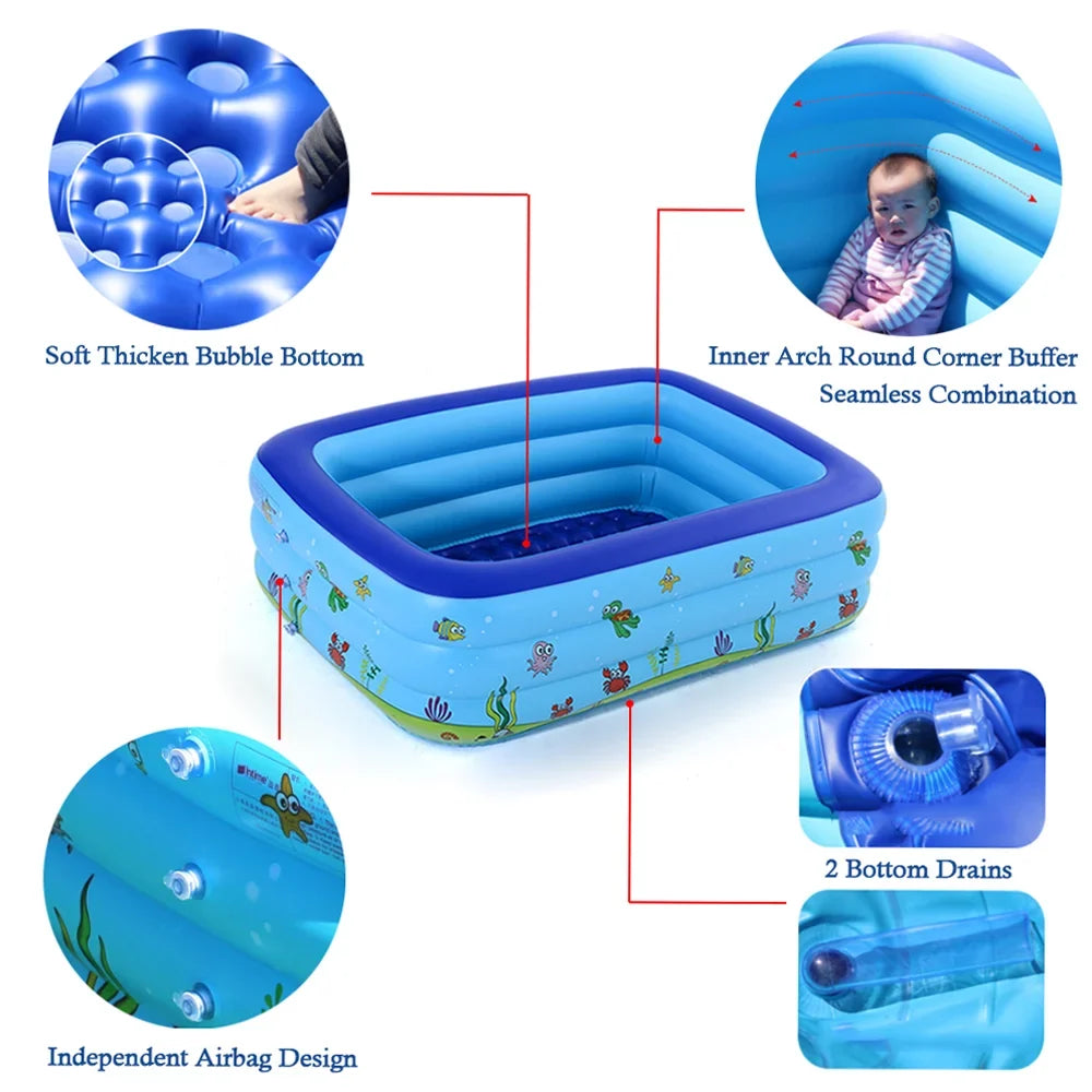 Eccomum Portable Swimming Pool Inflatable Baby Swimming Pool Outdoor Children Basin Kid Bathtub
