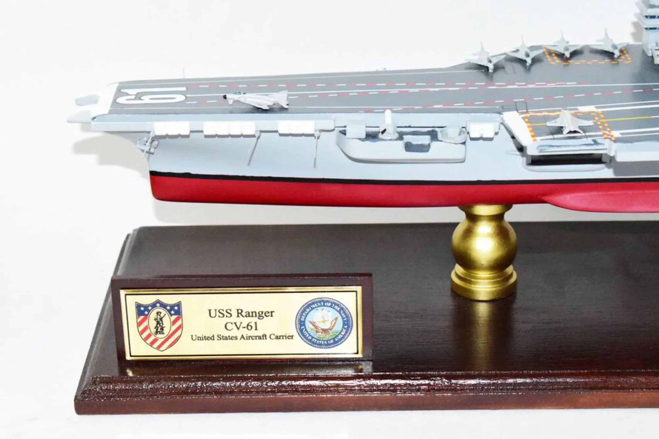 USS Ranger CV-61 Aircraft Carrier Model,Navy,Scale Model,Mahogany,Forrestal Class