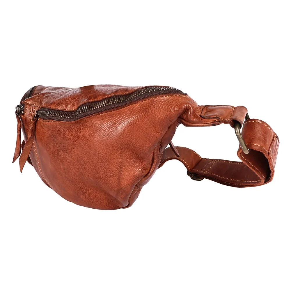 NM Never Mind Nmbgm153 Fanny Pack Vintage Handmade Genuine Cowhide Leather Women Bag Western Handbag Purse