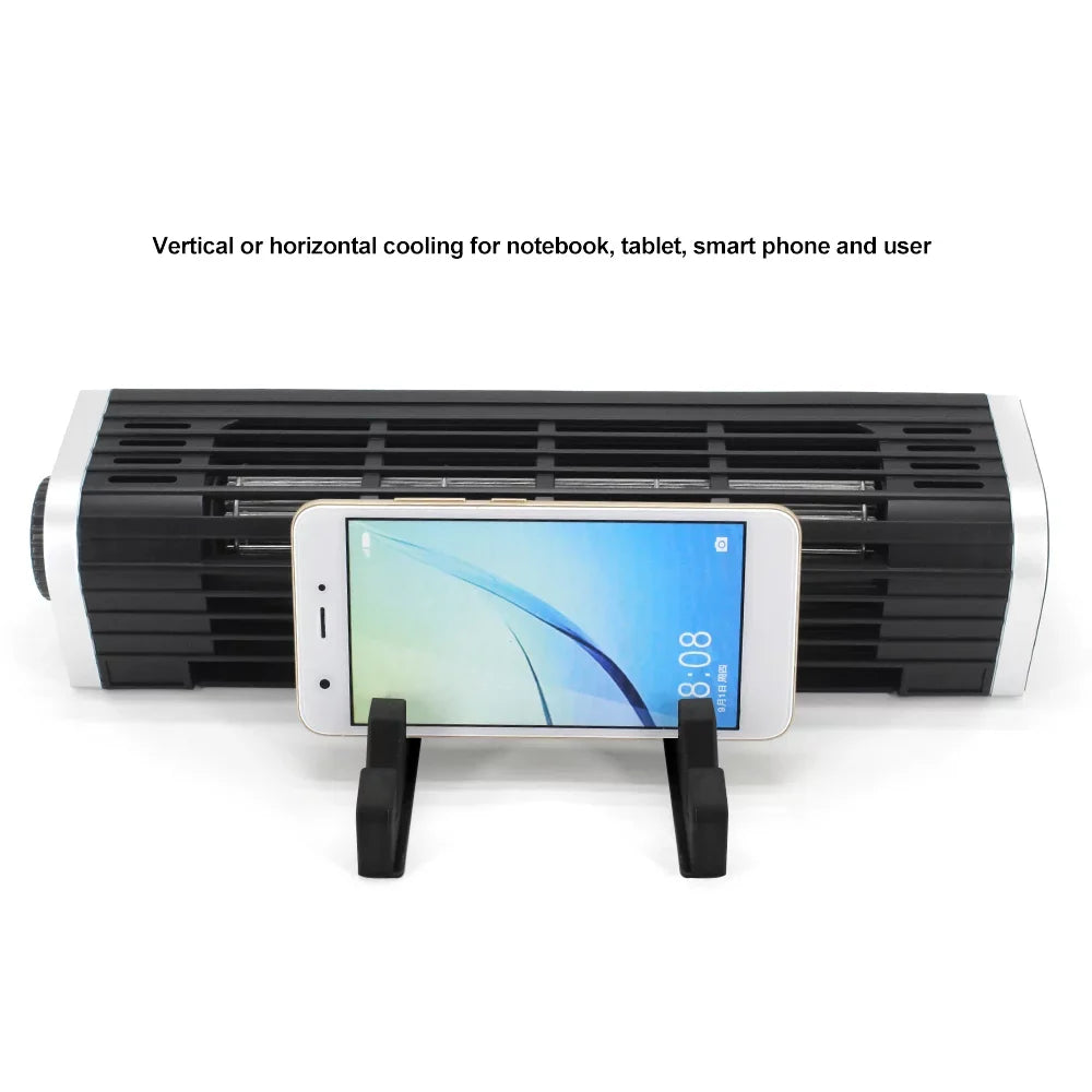 Olmaster CF-1691 USB Cooling Fan Laptop Pad Stand Fan Dark Horizontal Design